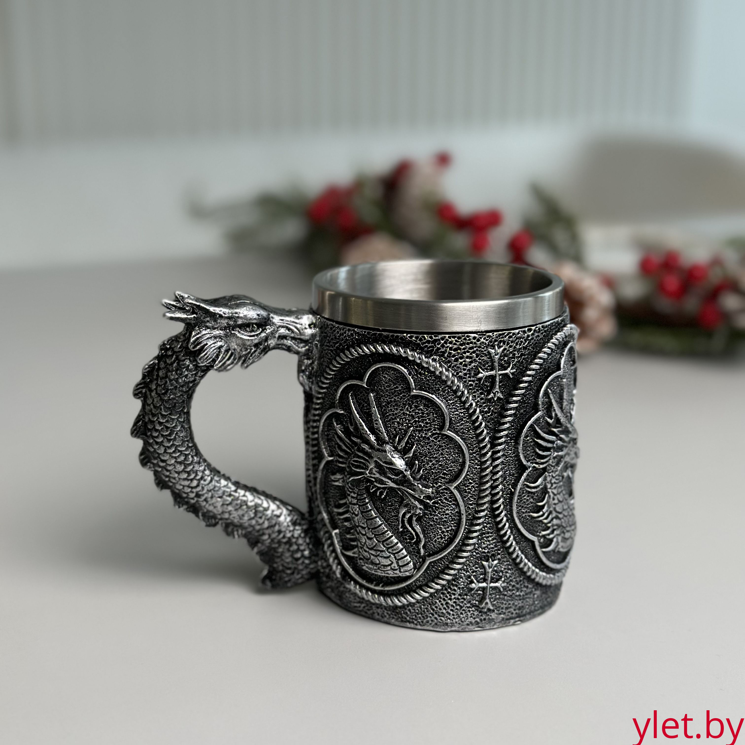 Кружка "Голова дракона" (металл внутри)