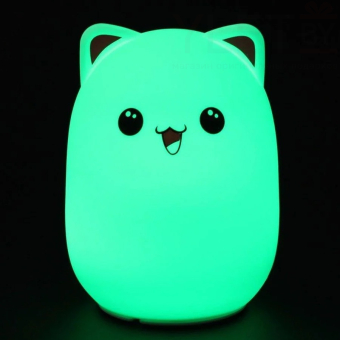 Силиконовый LED ночник Котик