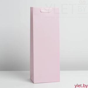 Пакет под бутылку Розовый, 13 x 35 x 10 см