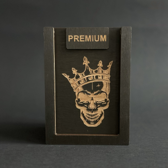 Набор для виски Premium «Череп с короной » (cтакан + 3 камня)