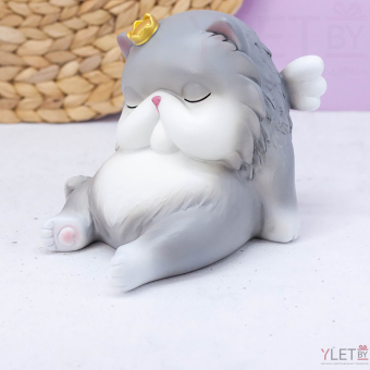Копилка "King cat", grey (14 см), пластик