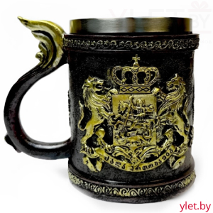 Кружка металлическая Львы и корона