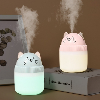 Настольный увлажнитель воздуха -  ночник "Cat", green, (портативный, USB)