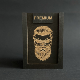 Набор для виски Premium «Мужик» (cтакан + 3 камня)