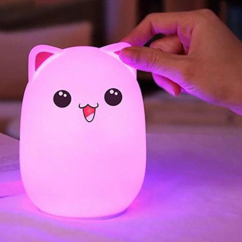 Силиконовый LED ночник Котик