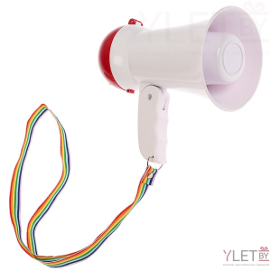 Мегафон ручной Rad-02, 5 Вт, дальность до 50 м, запись 10 сек, Белый