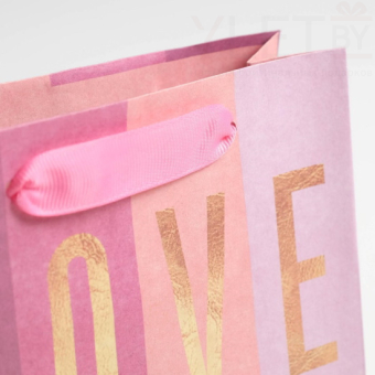 Пакет крафтовый горизонтальный LOVE, S 15 × 12 × 5.5 см
