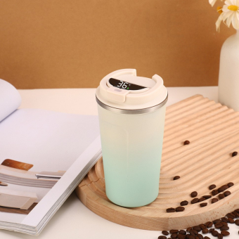 Термокружка с датчиком температуры "Сoffee gradient", blue (510 ml)