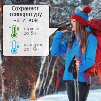 Термокружка 380 мл Черная