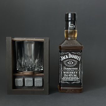 Набор для виски Premium «Whiskey стакан и сигара» (cтакан + 3 камня)