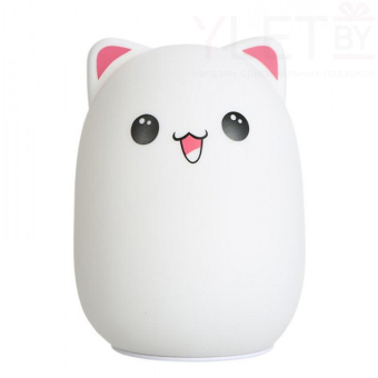 Силиконовый LED ночник Котик