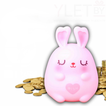 Копилка "Sleeping bunny ", pink (17,5 см), пластик