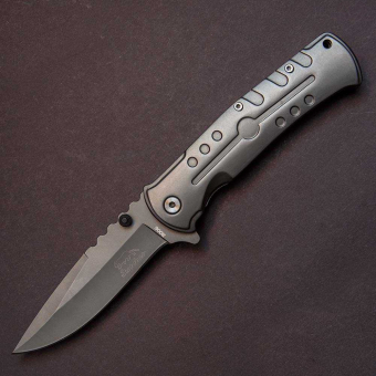 Нож складной механический Stainless серый матовый B006