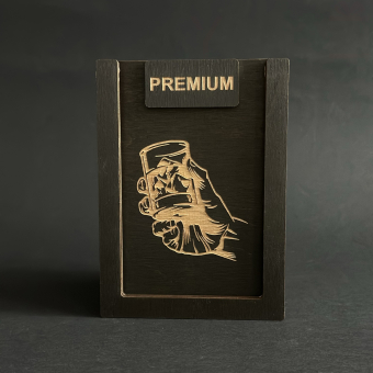 Набор для виски Premium «Стакан в руке» (cтакан + 3 камня)