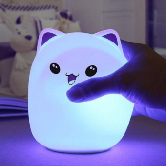 Силиконовый LED ночник Котик