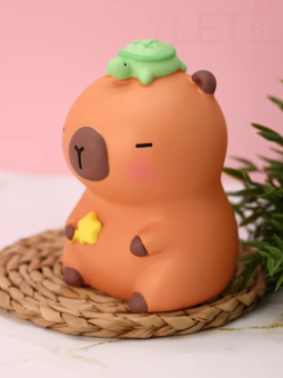 Копилка "Capybara turtle", brown (19,5 см), пластик капибара