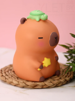 Копилка "Capybara turtle", brown (19,5 см), пластик капибара