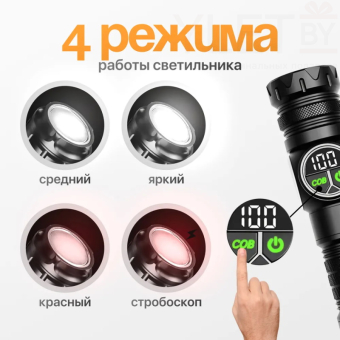 Фонарик мультифункциональный с регулируемым фокусом и индикатором заряда BL-S2305 + Power Bank