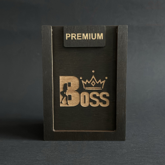 Набор для виски Premium «Boss с короной» (cтакан + 3 камня)