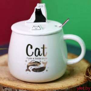 Кружка «Little cat and two fish», white (420 ml)"