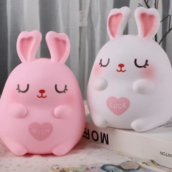 Копилка "Sleeping bunny ", pink (17,5 см), пластик