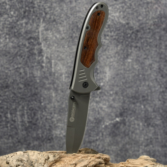 Нож складной механический Boker серый матовый DA48