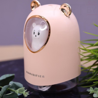 Настольный увлажнитель воздуха -  ночник "Bear in a spacesuit", pink, (портативный,  USB)