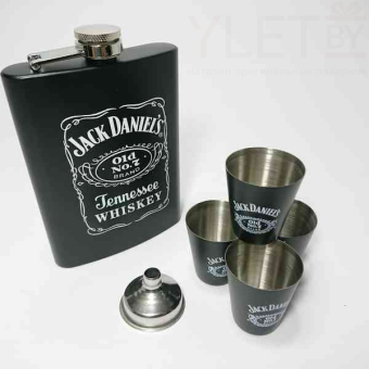 Набор с фляжкой и стопками Jack Daniels черный