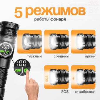Фонарик мультифункциональный с регулируемым фокусом и индикатором заряда BL-S2305 + Power Bank