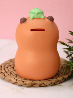 Копилка "Capybara turtle", brown (19,5 см), пластик капибара